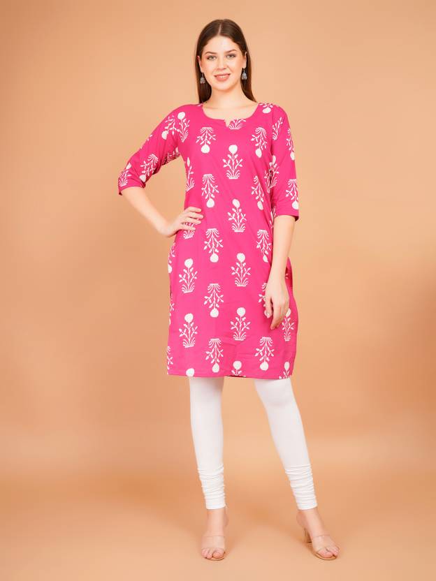 Zionity Printed Cotton Blend A-line Kurta for Women
