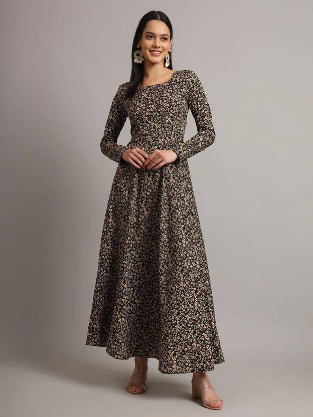 Dhakre fashion Floral Print Viscose Rayon Anarkali Kurta for Women
