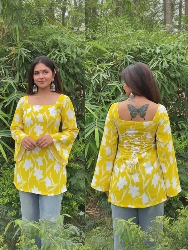 Bhavna Fashion Floral Print Viscose Rayon Straight Kurta for Women