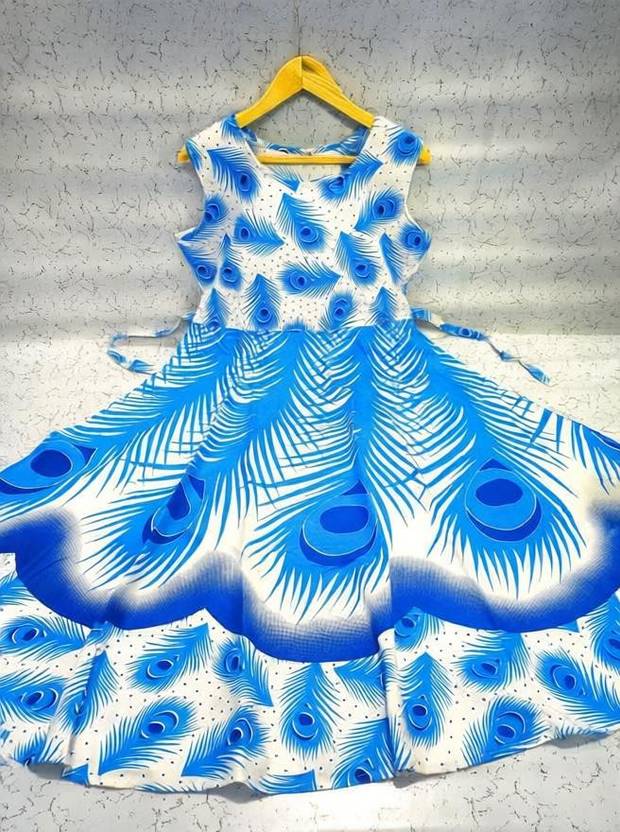 ANUNJA Printed Cotton Blend Anarkali Kurta for Women