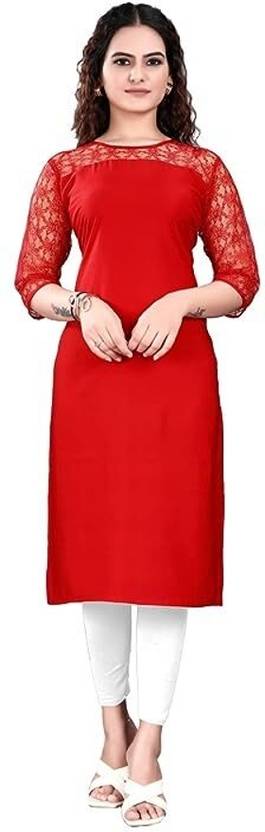 FREEDOMFASHION Washed Viscose Rayon Asymmetric Kurta for Women
