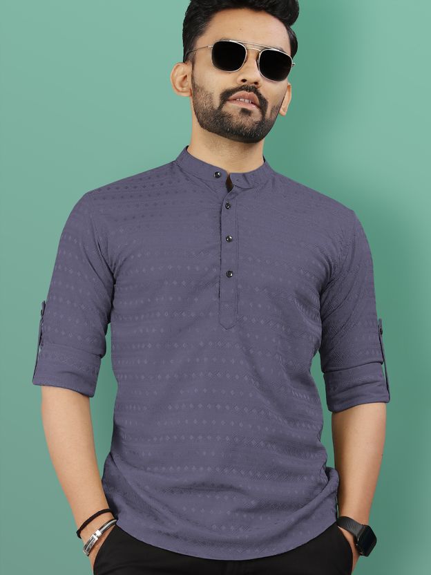VeBNoR Men Self Design Straight Kurta - Image 8