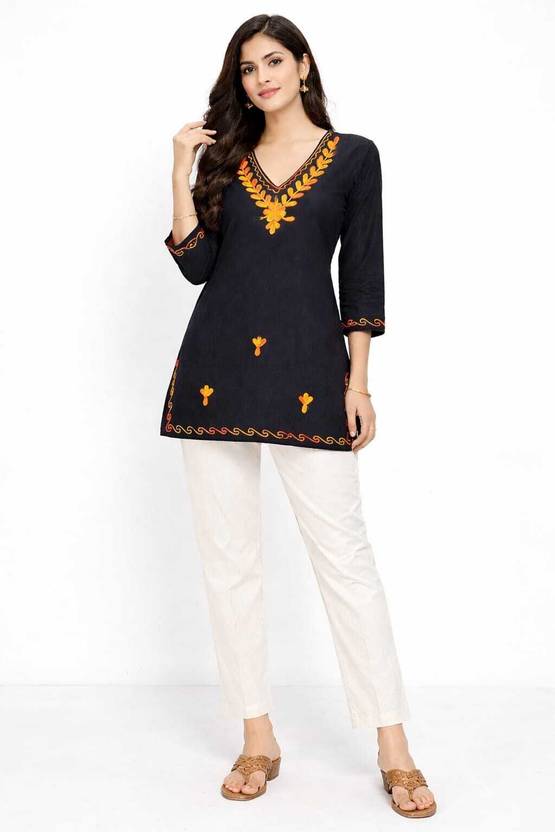 Cottonhube Pack of 3 Printed Pure Cotton Straight Kurta for Women