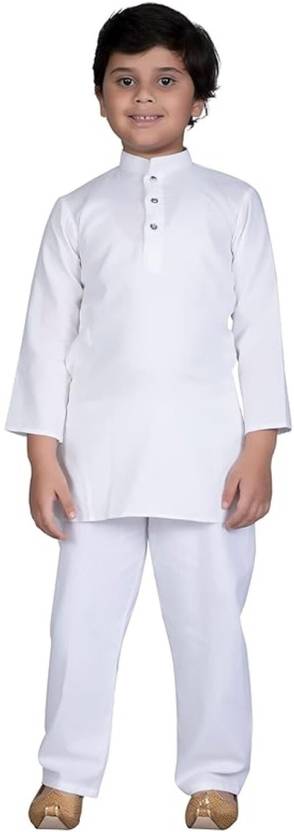 DEIFIC Solid Pure Cotton Straight Kurta for Boys