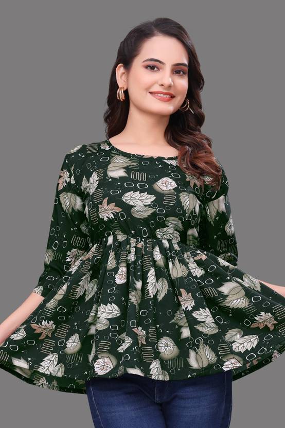 BLACKBIRD Printed Crepe Flared Kurta for Women