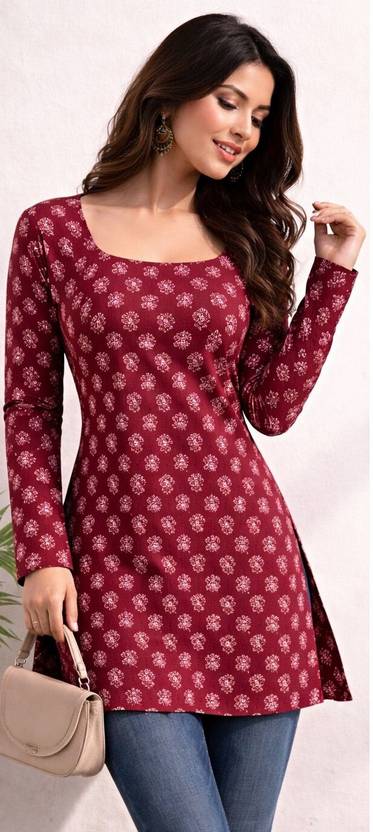 ANJANEYA FASHION Printed Cotton Rayon A-line Kurta for Women