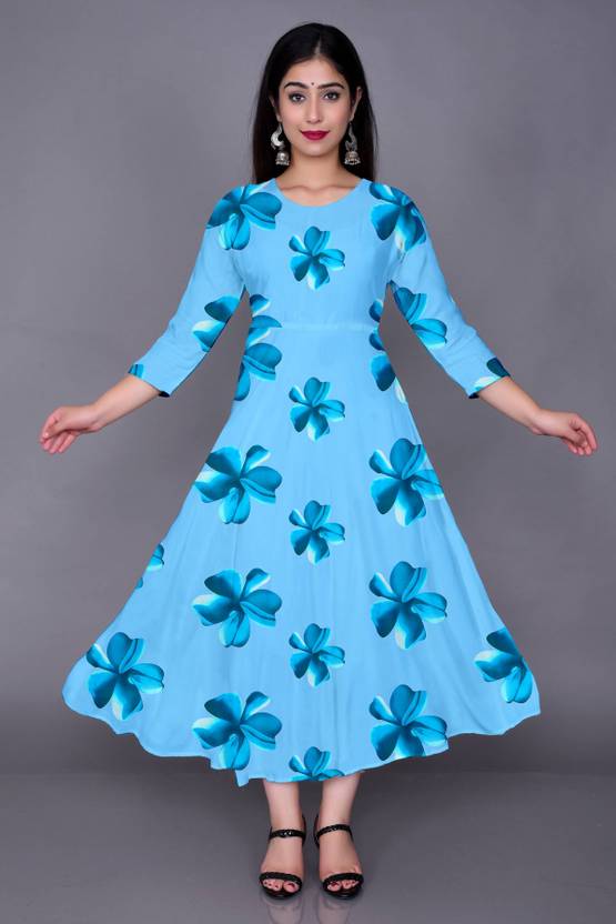 NARI DREAM Printed Cotton Blend Anarkali Kurta for Women