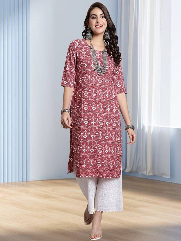 Anouk Rustic Printed Crepe Straight Kurta for Women