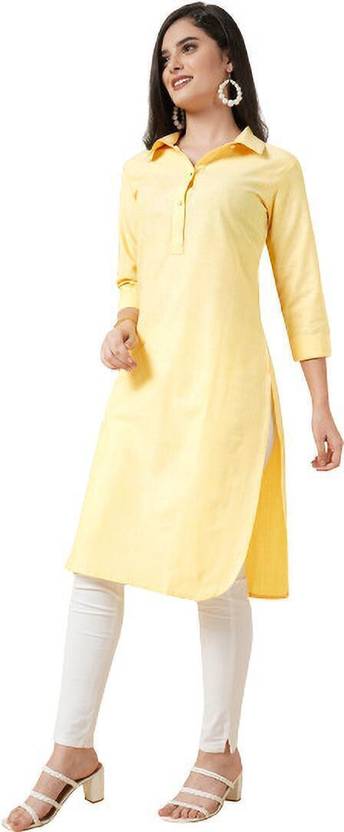 ANUSHIL Women Solid Straight Kurta