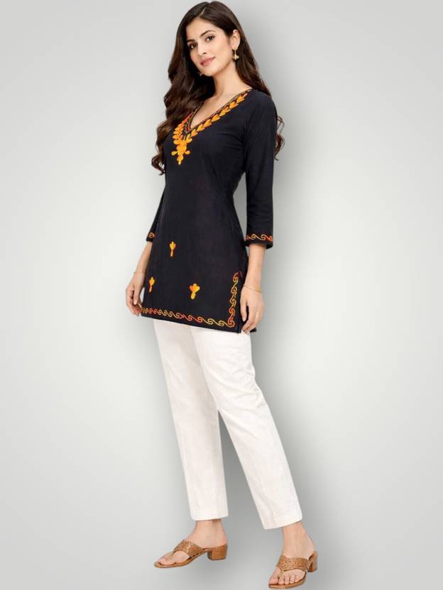 Cottonhube Printed Pure Cotton Straight Kurta for Women