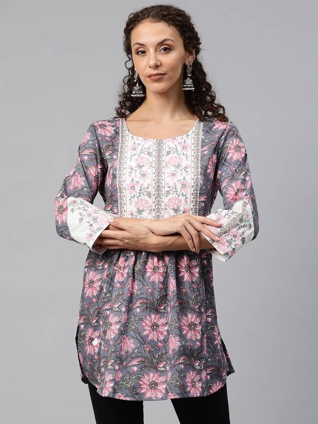 Readiprint Floral Print Pure Cotton A-line Kurta for Women