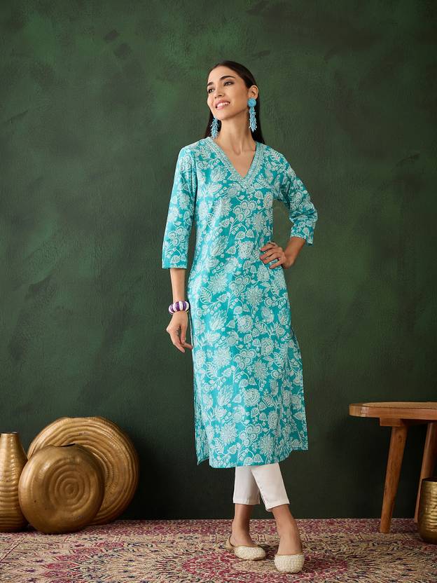 Vastramyaa Printed Pure Cotton Straight Kurta for Women