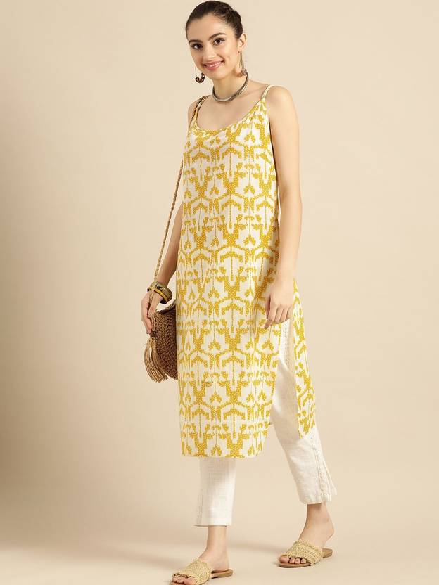 Sangria Women Abstract Straight Kurta