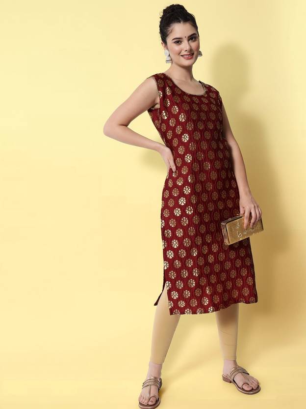 VredeVogel Women Self Design A-line Kurta