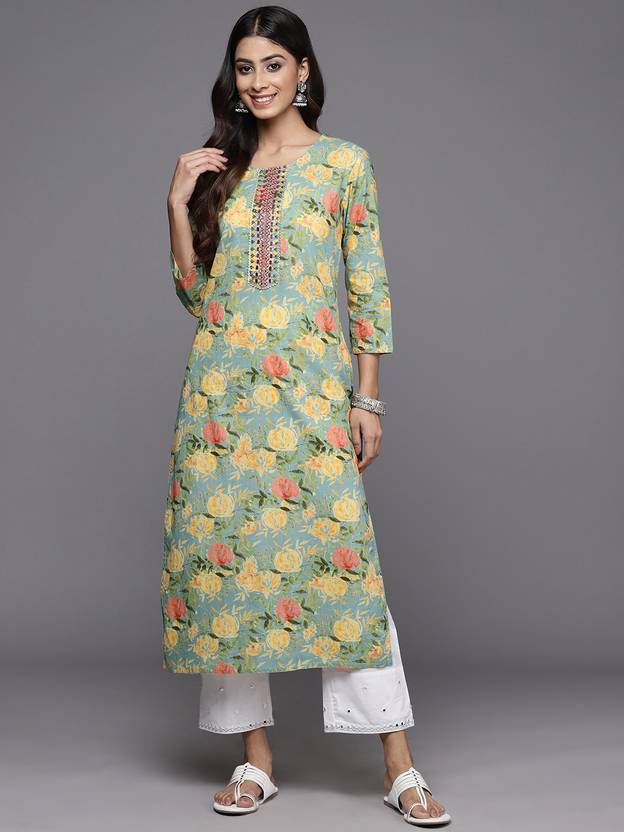 Varanga Women Printed, Floral Print Straight Kurta