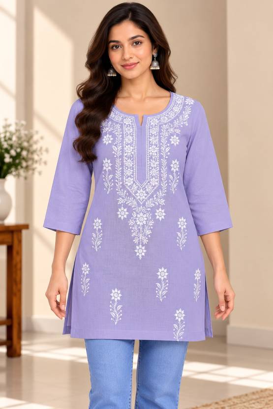 Nazaqat Embroidered Pure Cotton Straight Kurta for Women