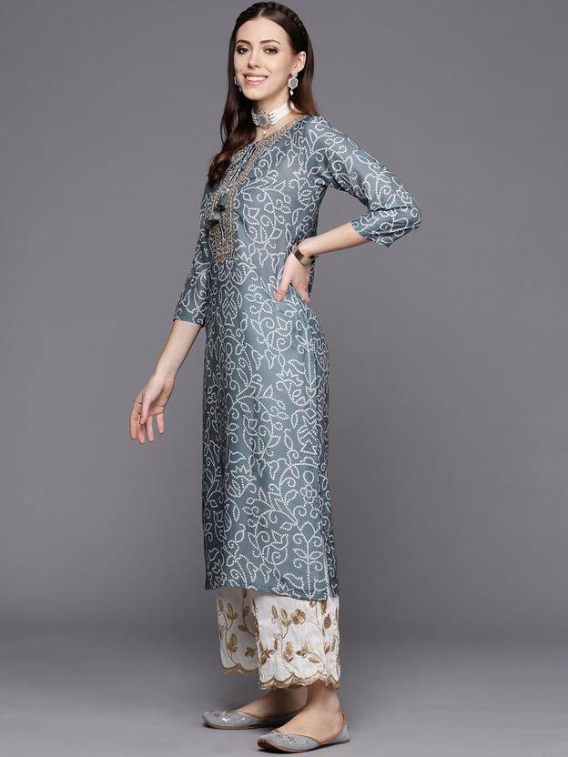 Varanga Women Bandhani Straight Kurta