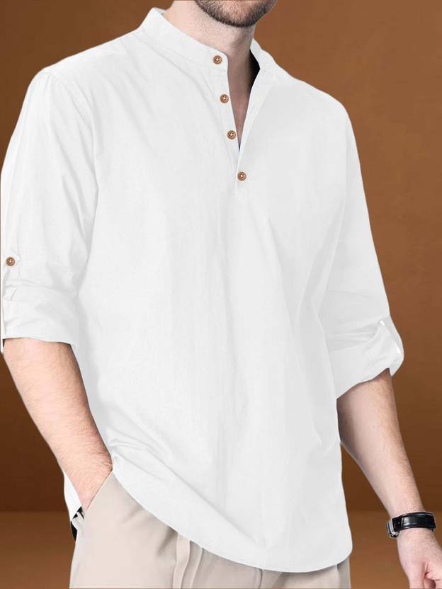 Vida Loca Solid Cotton Blend Straight Kurta for Men