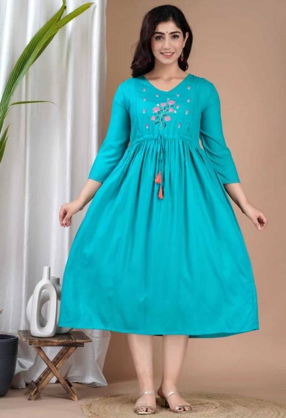 BNT Women Embroidered Gown Kurta