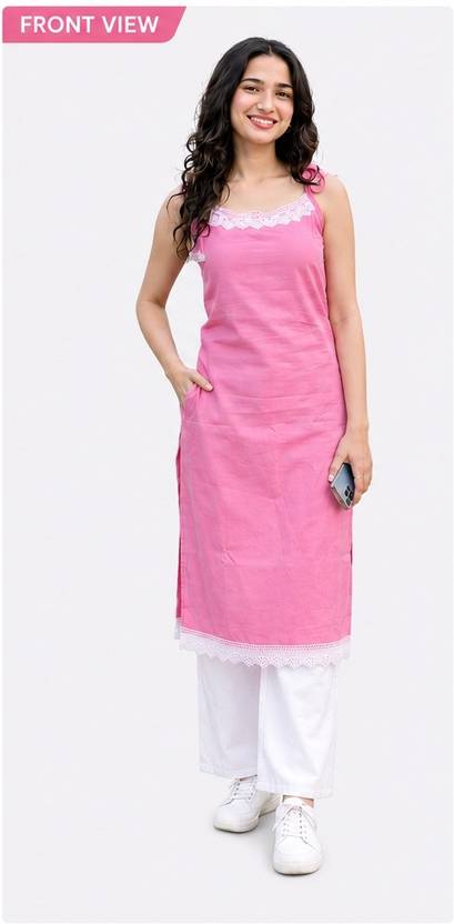 Anushree Women Solid Straight Kurta