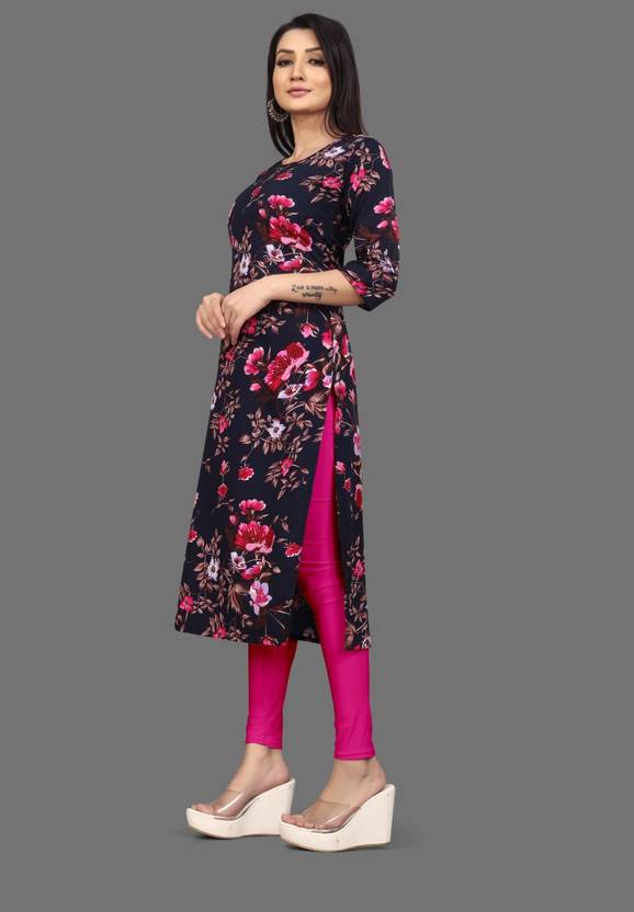 BLACKBIRD Printed Crepe Flared Kurta for Women