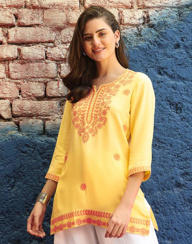 Divastri Embroidered Viscose Rayon Straight Kurta for Women