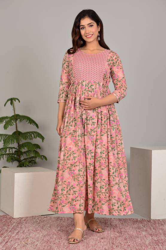 Women Printed Pure Cotton Anarkali Kurta
