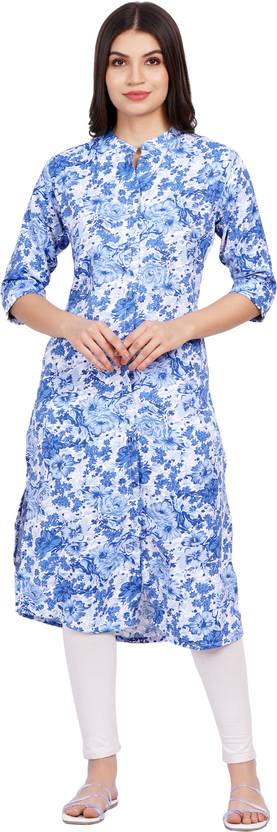 Navlika Printed Pure Cotton A-line Kurta for Women