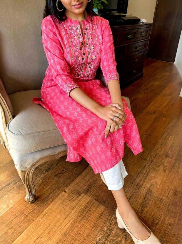 Celtic Fab Women Cotton Blend Kurti Pant Set