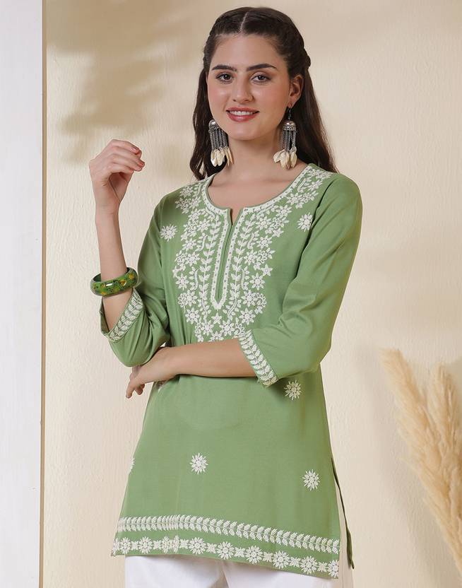 Divastri Embroidered Viscose Rayon Straight Kurta for Women