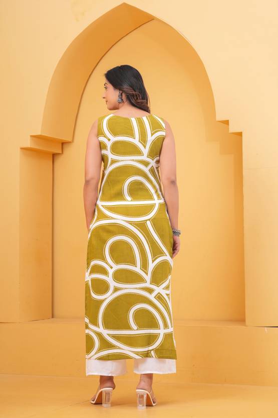 CHARMANT Abstract, Printed Viscose Rayon Straight Kurta for Women