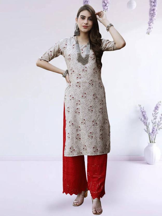 Anouk Rustic Printed Crepe Straight Kurta for Women