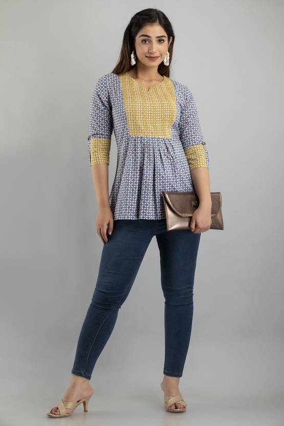 Feranoid Retail Floral Print Pure Cotton A-line Kurta for Women