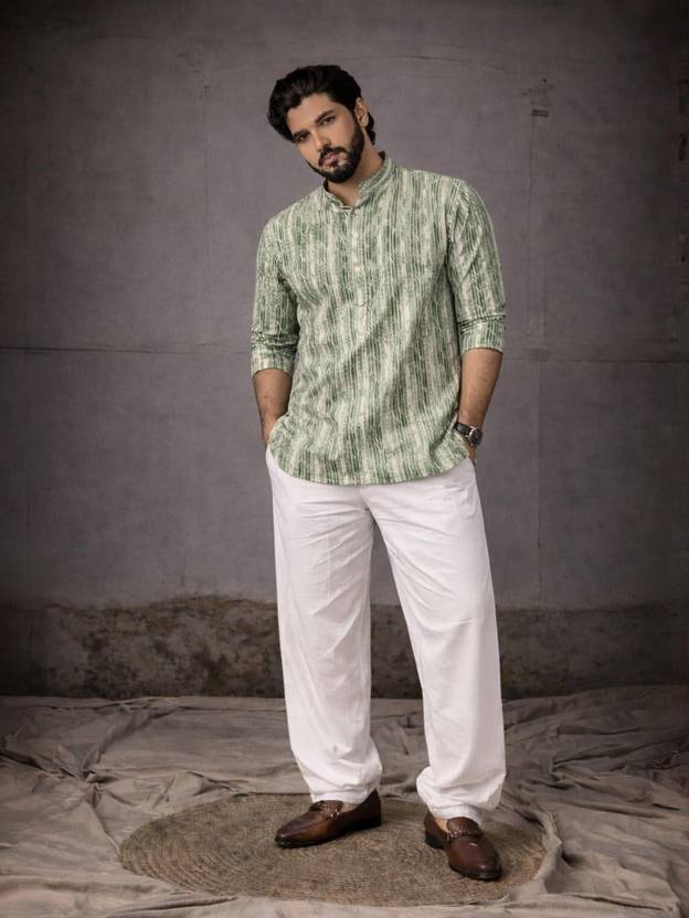 Rawayi Men Printed Straight Kurta