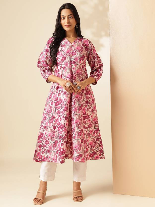 VBUYZ Women Printed A-line Kurta