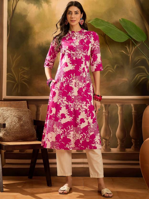 Vastramyaa Printed Pure Cotton Straight Kurta for Women