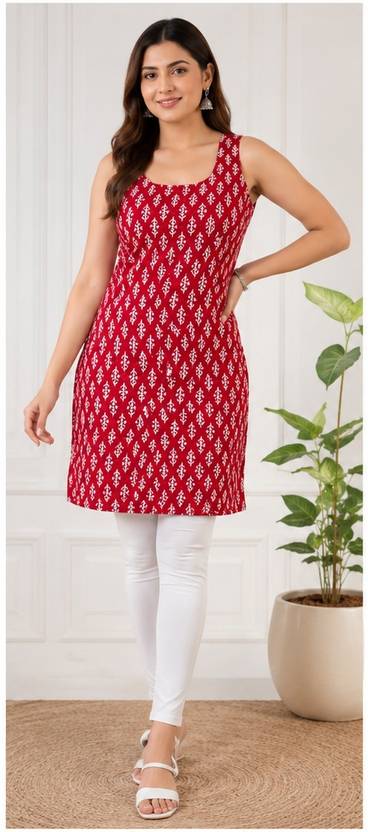 Anushree Women Printed, Geometric Print Straight Kurta