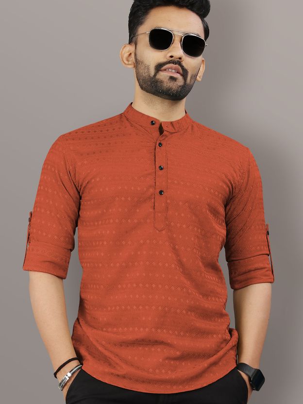 VeBNoR Men Self Design Straight Kurta - Image 9