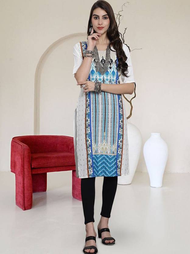 Anouk Rustic Printed Crepe Straight Kurta for Women