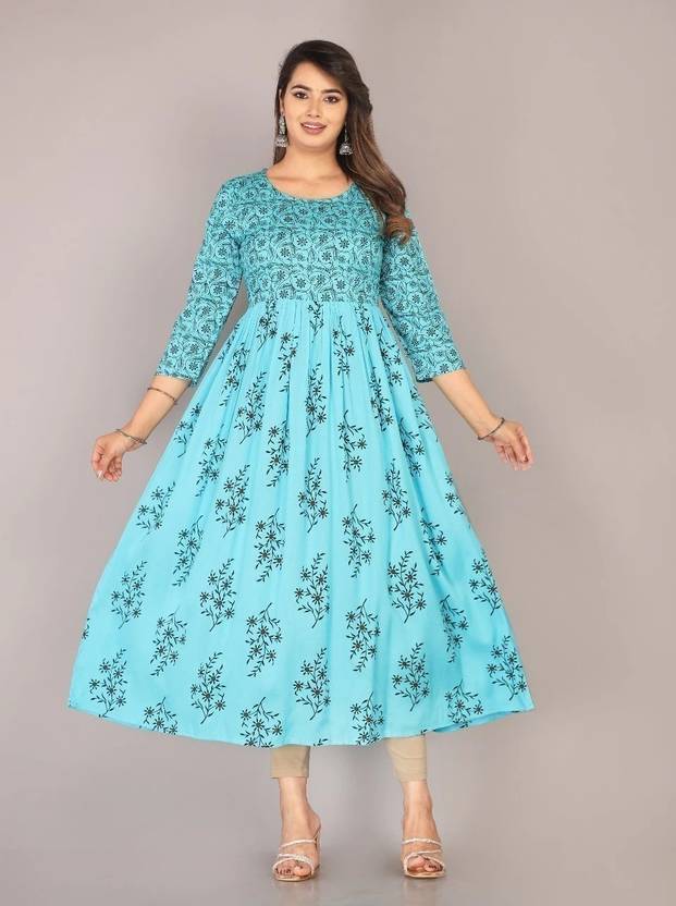 PRIYANSHI DESIGNING Printed Viscose Rayon Anarkali Kurta for Women