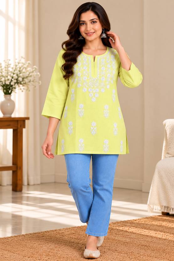 Nazaqat Embroidered Pure Cotton Straight Kurta for Women