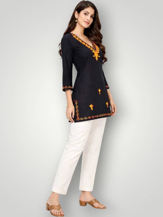 Cottonhube Printed Pure Cotton Straight Kurta for Women