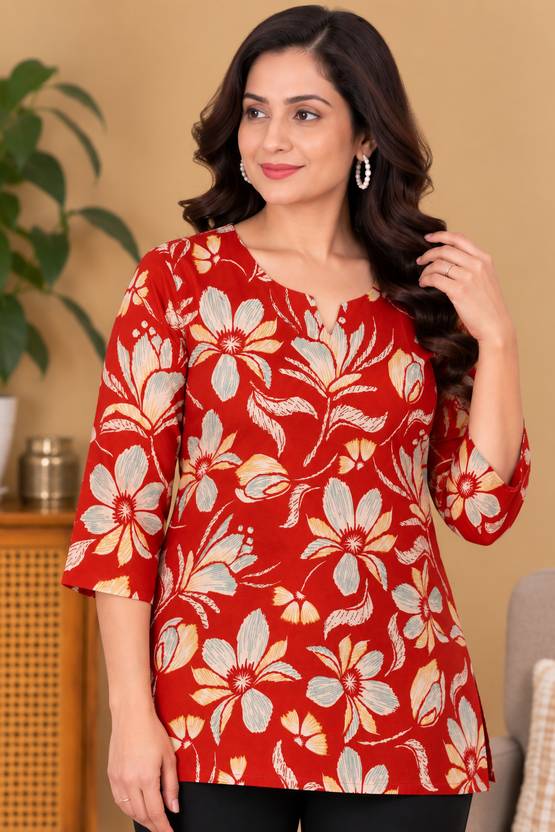 Anmi Printed Crepe Straight Kurta for Women