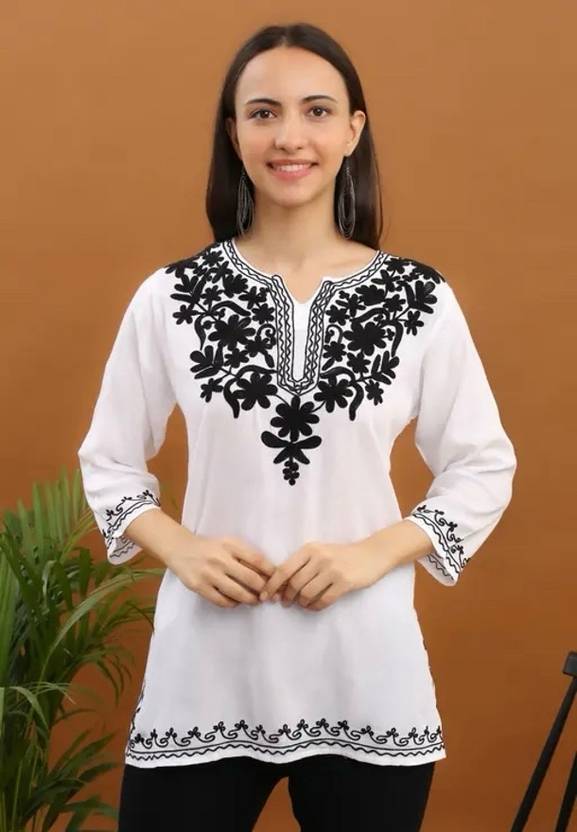 Kings villa Women Chikan Embroidery Cape Top Kurta Buy Kings villa
