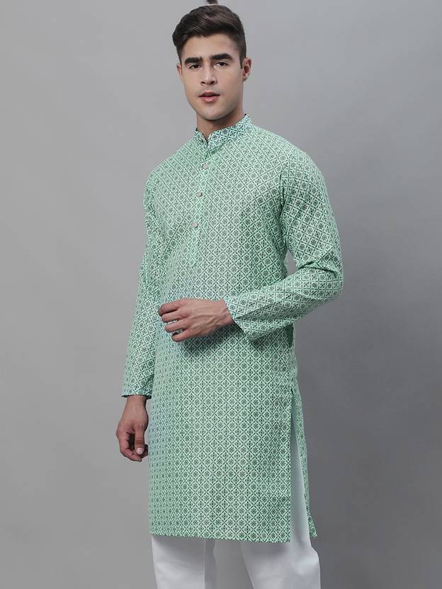 SOJANYA Printed Cotton Blend Straight Kurta for Men