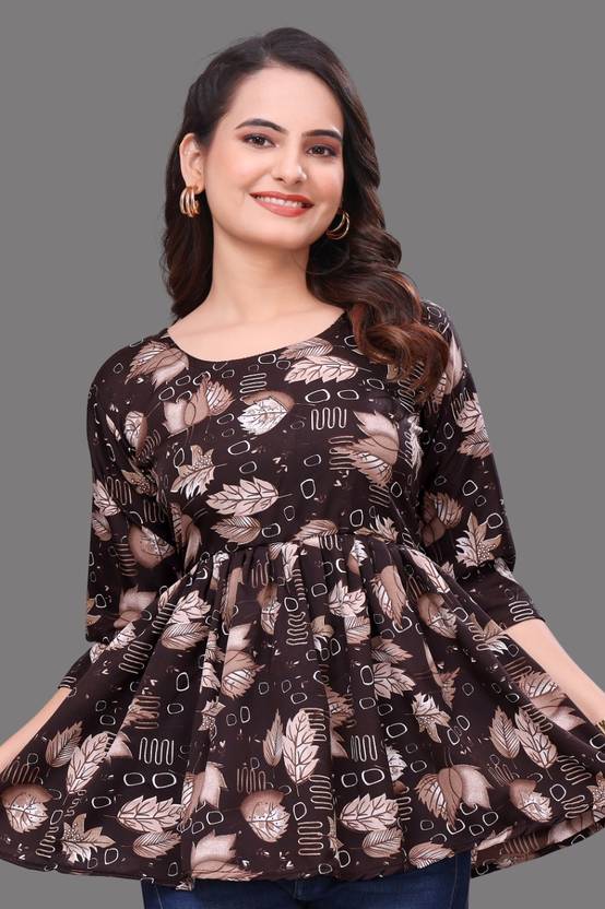 BLACKBIRD Printed Crepe Flared Kurta for Women