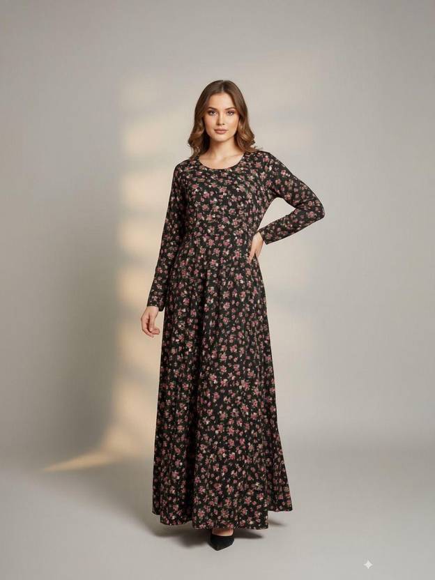 Dhakre fashion Floral Print Viscose Rayon Anarkali Kurta for Women