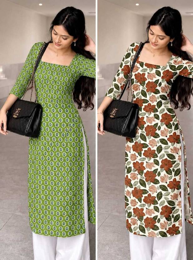 INDOFABRIC Women Printed Straight Kurta