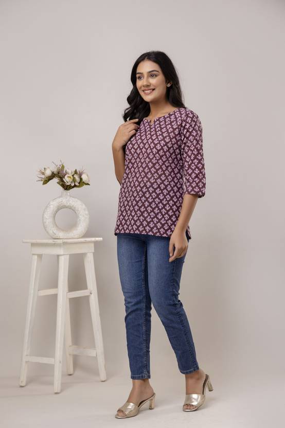 JASORIYA Printed Pure Cotton Straight Kurta for Women