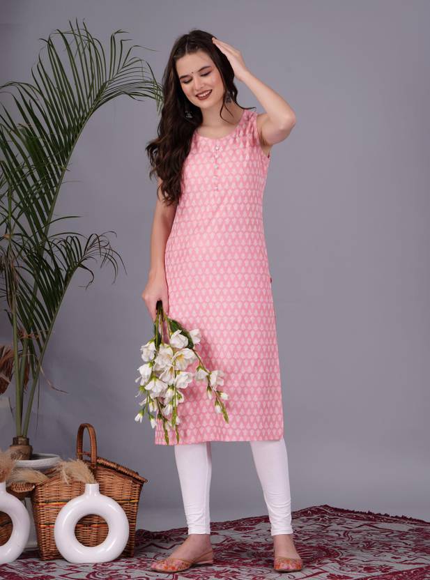 shobhit Printed Viscose Rayon Straight Kurta for Women